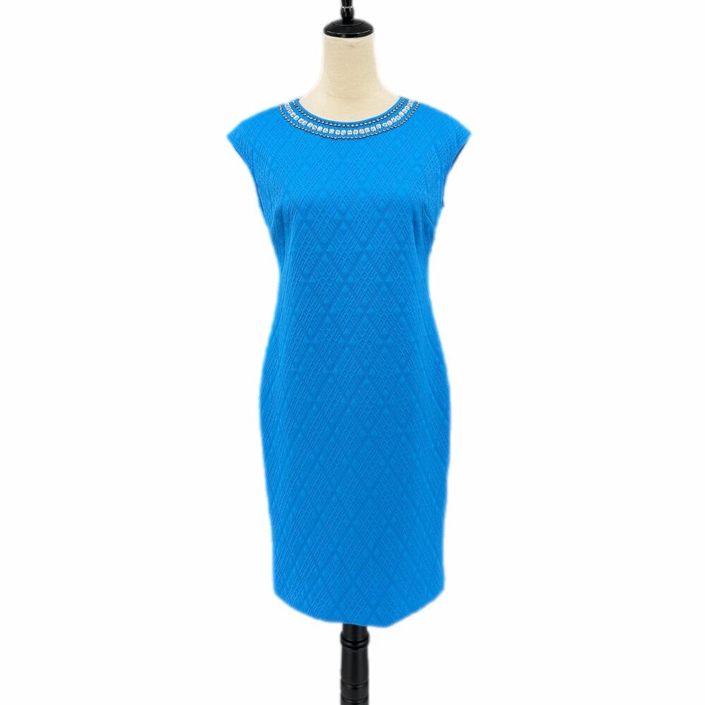 Donna Morgan A Pea in the Pod Maternity Bright Blue Rhinestone Chic Sheath Dress